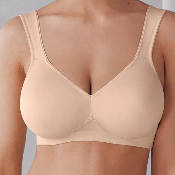 Anita Rosa Faia Non-Padded Non-Wired Soft Bra – Beige, Seamless Cups, Wide Straps, Size 44F (E UK)