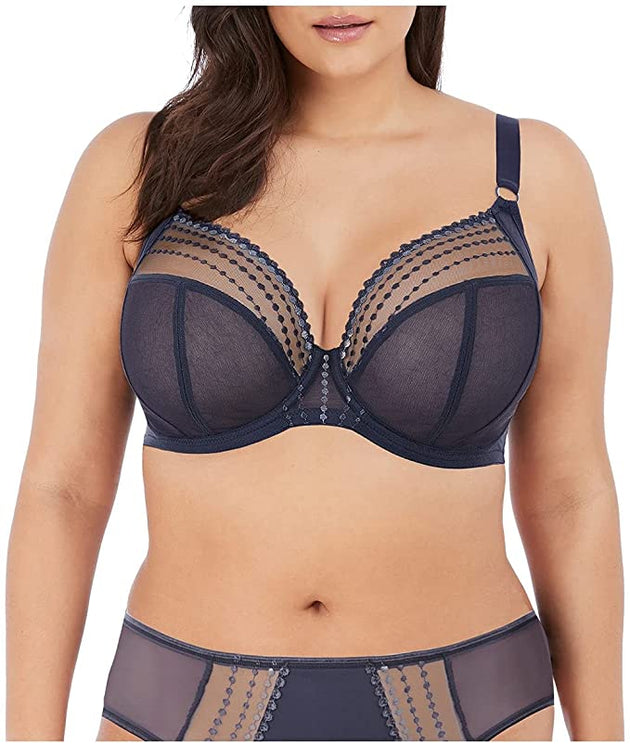 Elomi 8900, Matilda Unlined Plunge Underwire Bra (Chili & Storm)
