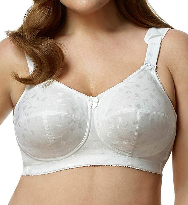 Elila Embroidered Microfiber Soft Cup Bra in White - Busted Bra Shop