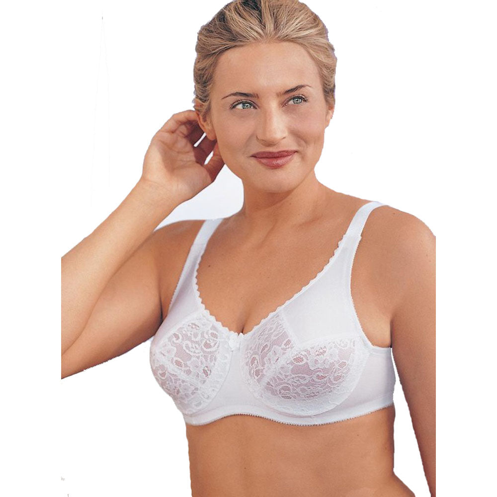 Glamorise 1045, Wonderwire Satin & Lace Full Figure Bra Lingerie By Susan