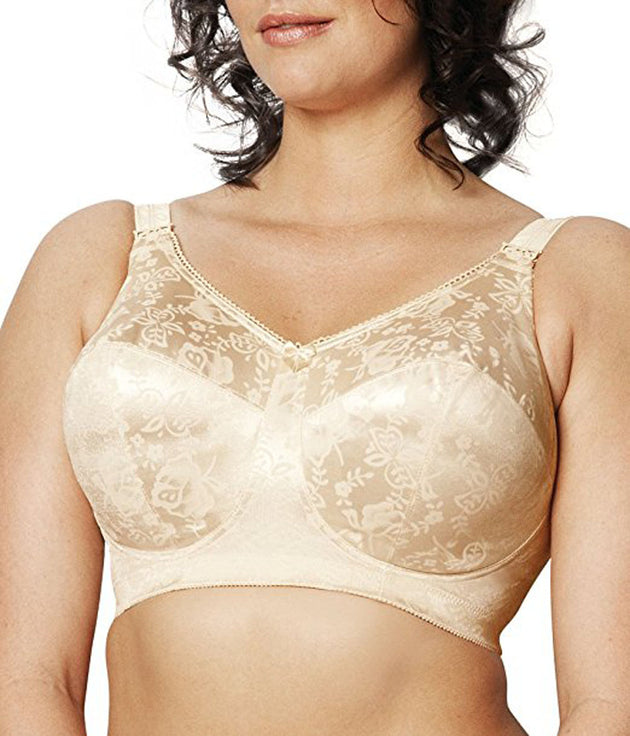 GODDESS 46E WHITE DELUSTERED FLORAL TRICOT SOFT CUP BRA STYLE 110