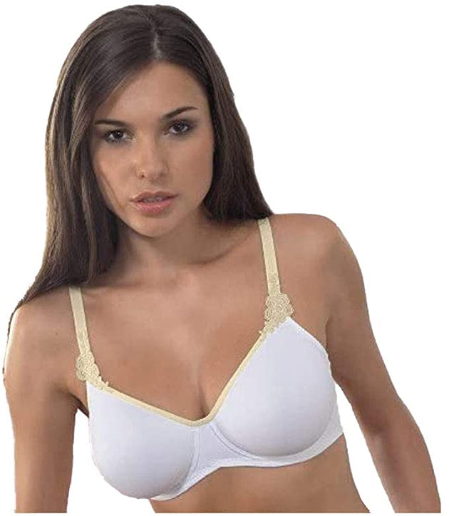 Elila Swiss Embroidered Soft Cup Wire-Free Bra - Nude - Curvy