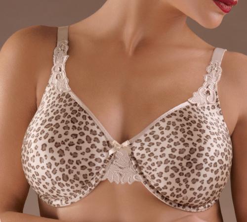 Chantelle cream and tan underwire and padded bra size 36 DD.