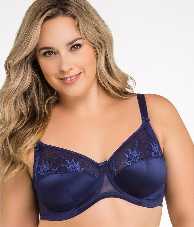 Elomi Women's Plus-Size Caitlyn UW Side Support Bra,Chambray,34H (UK) at   Women's Clothing store