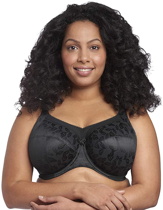  Womens Plus Size Bras Minimizer Underwire Full Coverage  Unlined Seamless Cup Black 42F