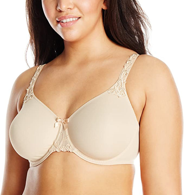  Womens Plus Size Bras Minimizer Underwire Full Coverage  Unlined Seamless Cup Black 42F
