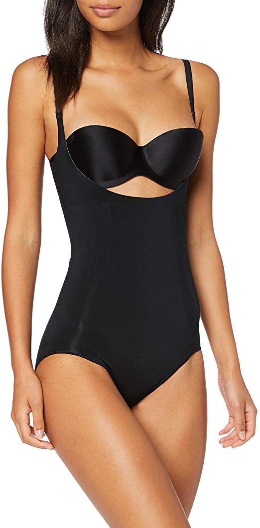 Spanx Women's OnCore Mid-Thigh Bodysuit, Very Black, Small, Very